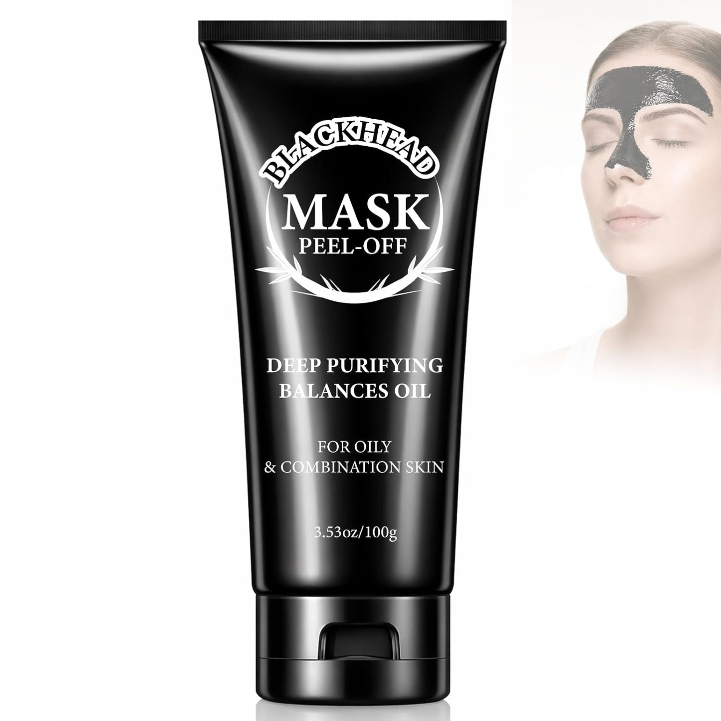 Charcoal Blackhead Remover Mask, 3.5 Fl Oz, Peel off Face Mask | for Oily Combination Skin, Deep Cleansing, Balance Oil, Firm & Brighten, Treats Pores, Acne, Dullness