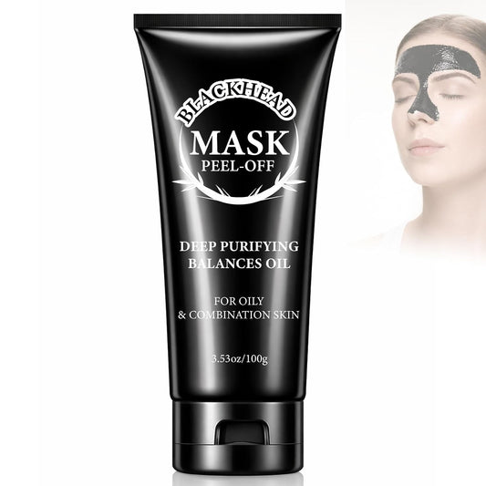 Charcoal Blackhead Remover Mask, 3.5 Fl Oz, Peel off Face Mask | for Oily Combination Skin, Deep Cleansing, Balance Oil, Firm & Brighten, Treats Pores, Acne, Dullness