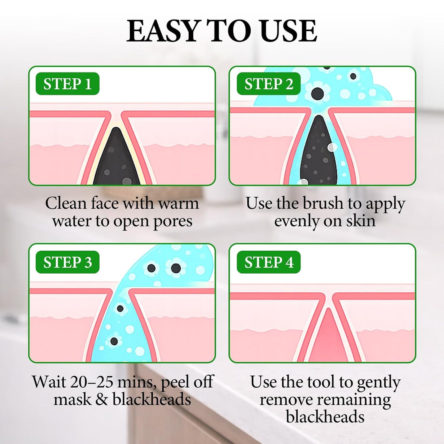 Charcoal Blackhead Remover Mask, 3.5 Fl Oz, Peel off Face Mask | for Oily Combination Skin, Deep Cleansing, Balance Oil, Firm & Brighten, Treats Pores, Acne, Dullness